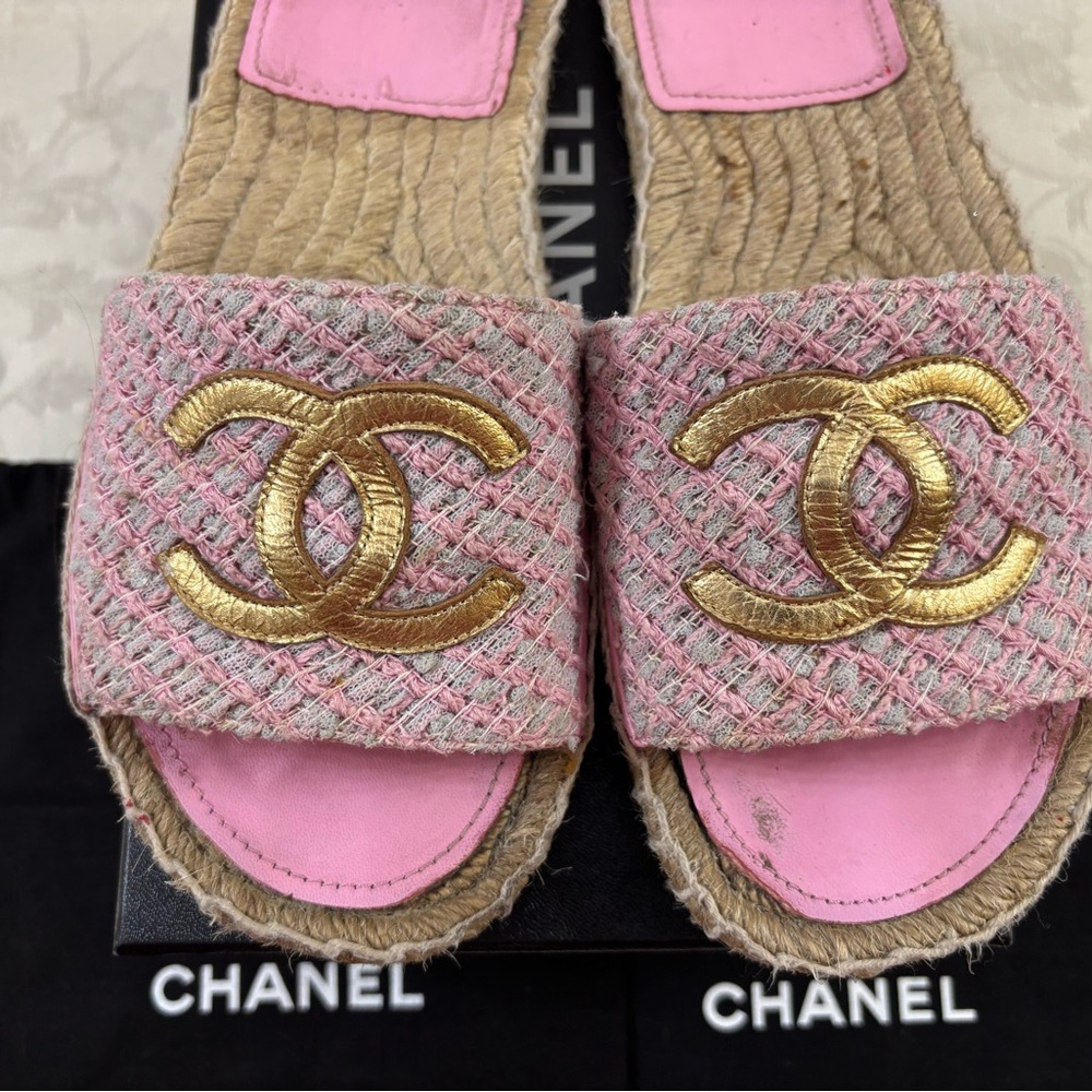 Chanel Espadrille Slides View 2